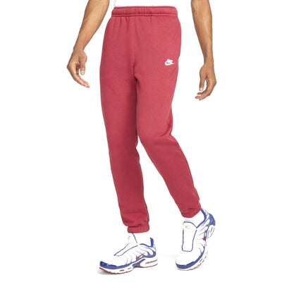 Nike Men's Sportswear Club Fleece Jogger Pants BV2737 (Pomegranate/Pomegranate/White, Large)