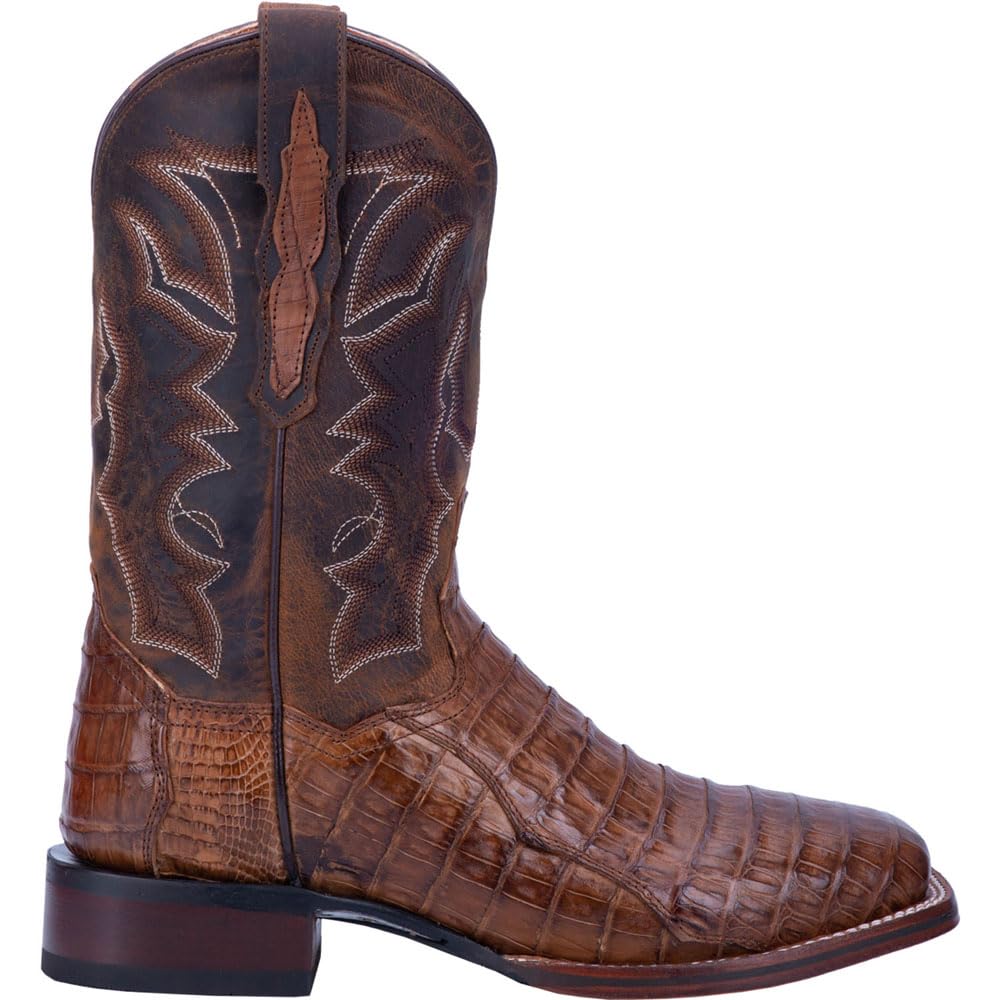 Dan Post Men's Kingsly Caiman Western Boot Wide Square Toe Brown 8.5 EE