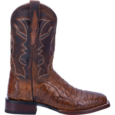 Dan Post Men's Kingsly Caiman Western Boot Wide Square Toe Brown 7 D