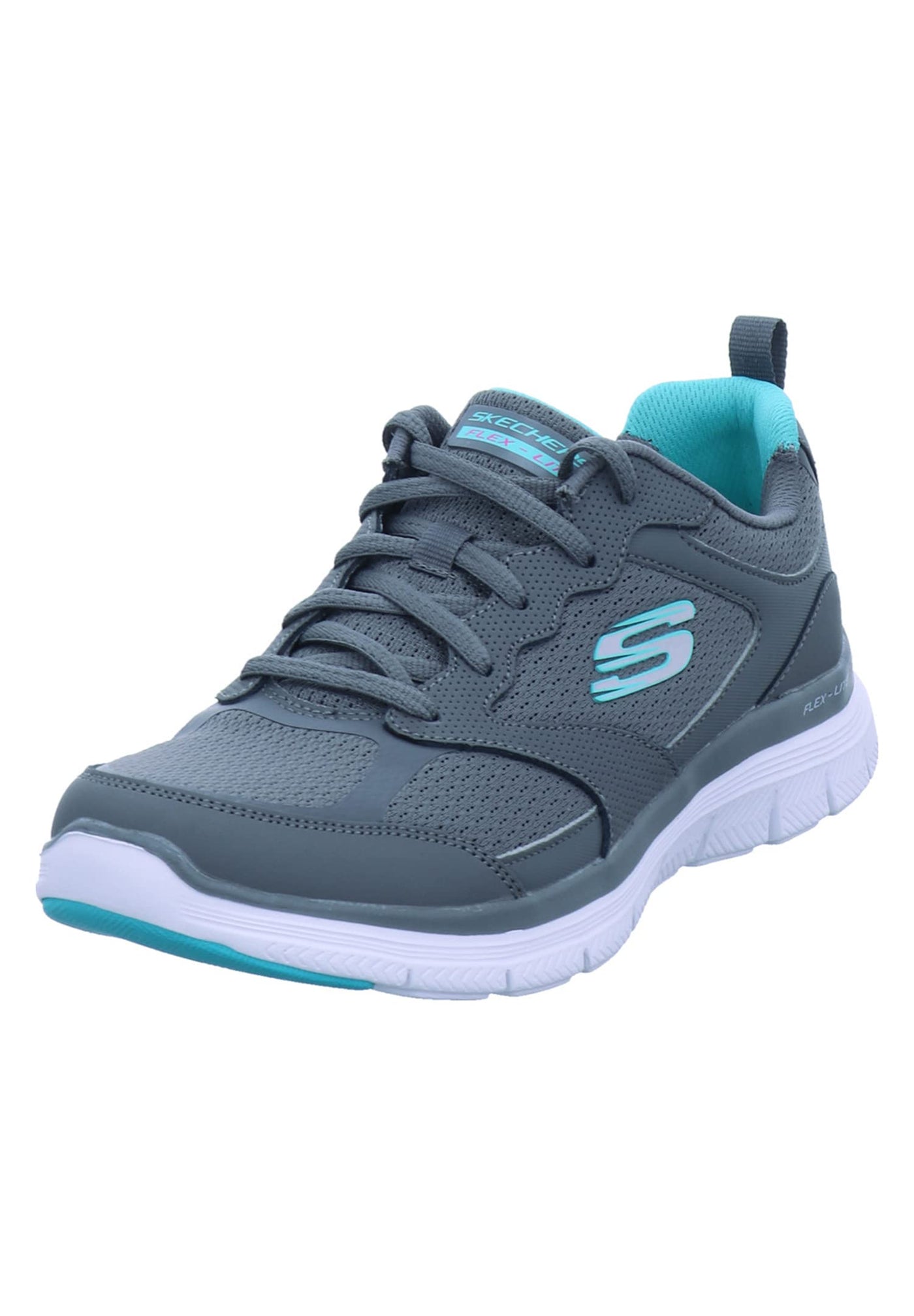 Skechers Sport Flex Appeal 40149305 Womens Sneaker 85 BM US CharcoalTurquoise