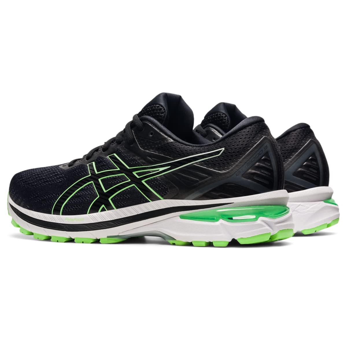 ASICS Men's GT-2000 9 Running Shoes, 8, Black/Bright Lime