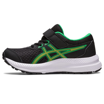 ASICS Kid's Contend 8 Pre-School Running Shoes, 1, Black/Lime Zest