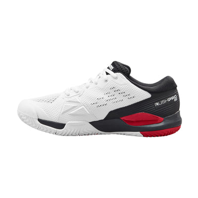 Wilson Rush Pro Ace Men's Tennis Shoe - White/Black/Poppy Red, Size 7 US