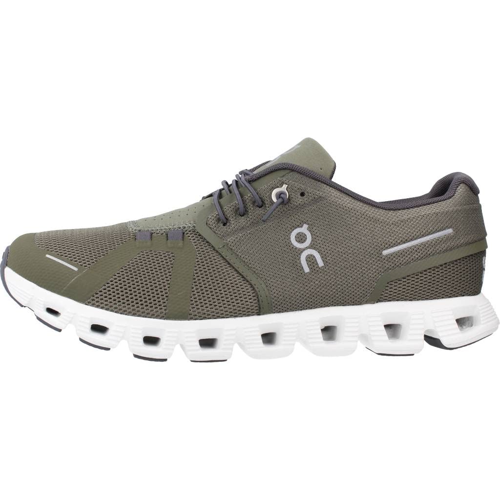 On Men's Cloud 5 Sneakers, Olive/White, 7 Medium US