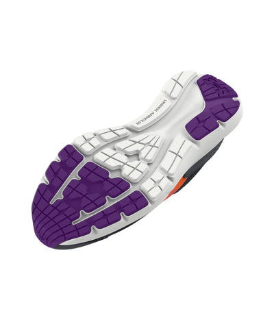 Under Armour Boy's Surge 3 Slip-On Print (Big Kid) Pitch Gray/Orange Blast/Galaxy Purple 4 Big Kid M