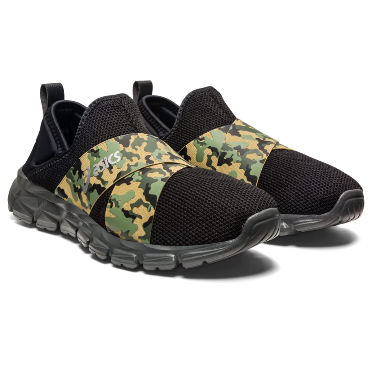 ASICS Unisex QUANTUM LYTE SLIP-ON Sportstyle Shoes, 13, BLACK/CAMO