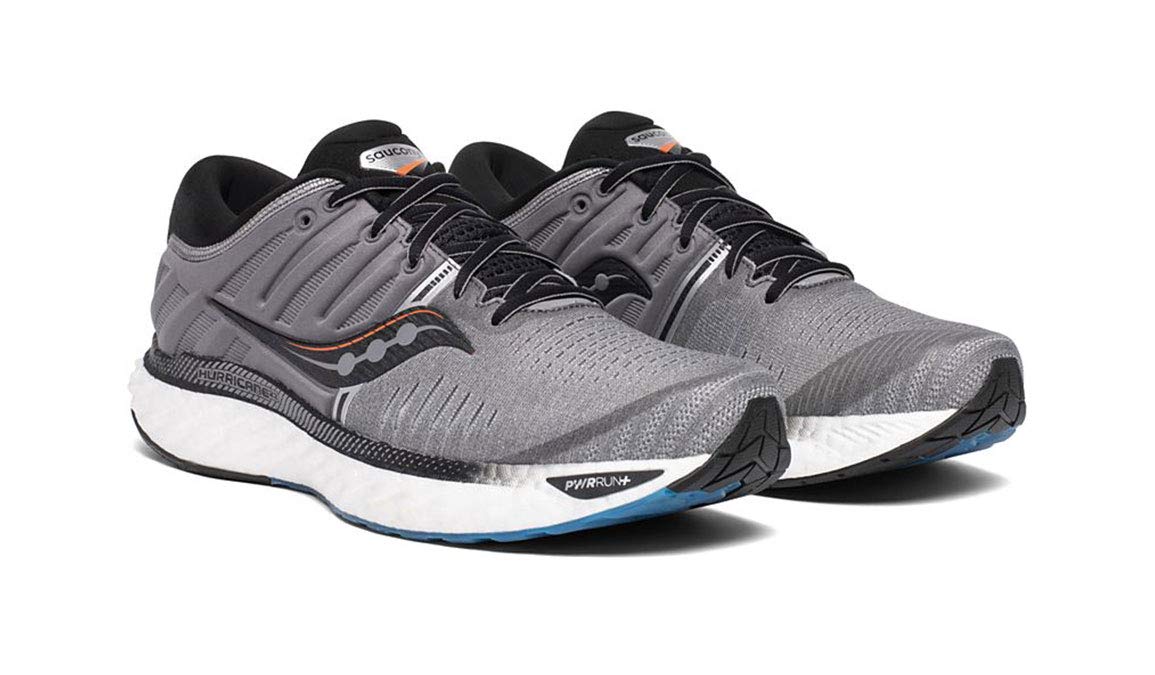 Saucony Men's S20544-25 Hurricane 22 Running Shoe, Grey/Black - 7 M US