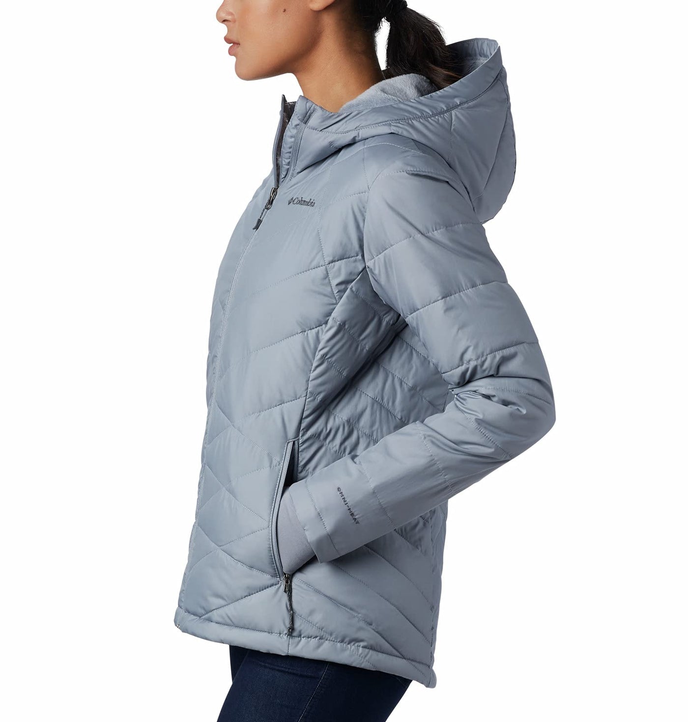 Columbia Women's Plus Size Heavenly Hooded Jacket, Tradewinds Grey, 3X