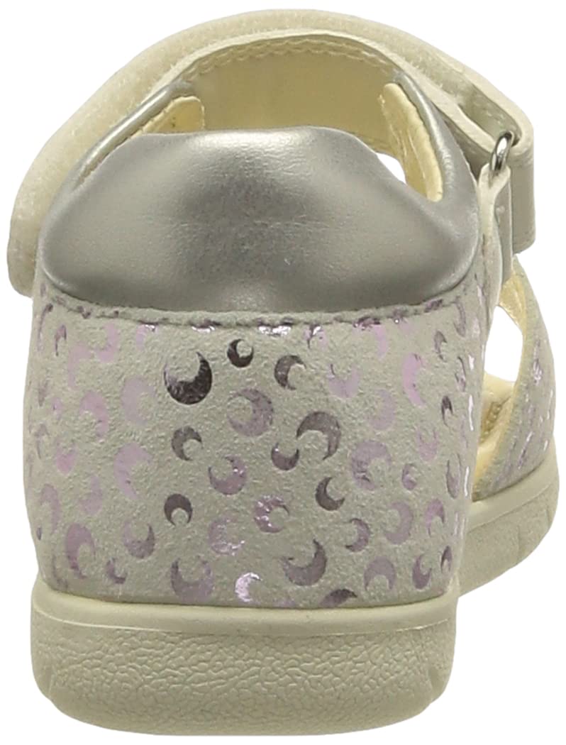 Geox Baby Girl's Alul Sandal 17 (Toddler) White/Silver 26 (US 9 Toddler) M