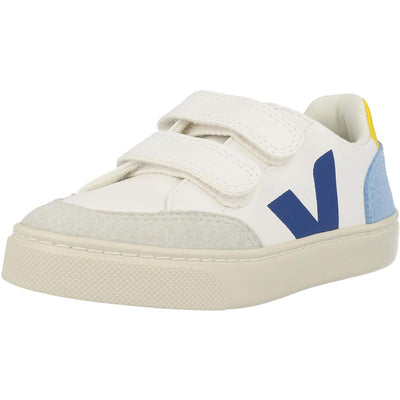 Veja Small V-12 Hook and Loop (Little Kid/Big Kid) Extra White Multicolor/Steel Unisex EU 30 (US 12.5 Little Kid) M