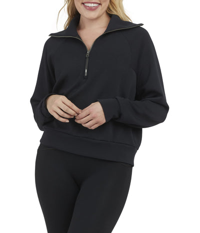 SPANX AirEssentials 1/2 Zip Very Black LG