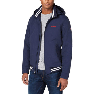 Tommy Hilfiger Men's Lightweight Waterproof Regatta Bomber Jacket Standard Large Sailor Navy