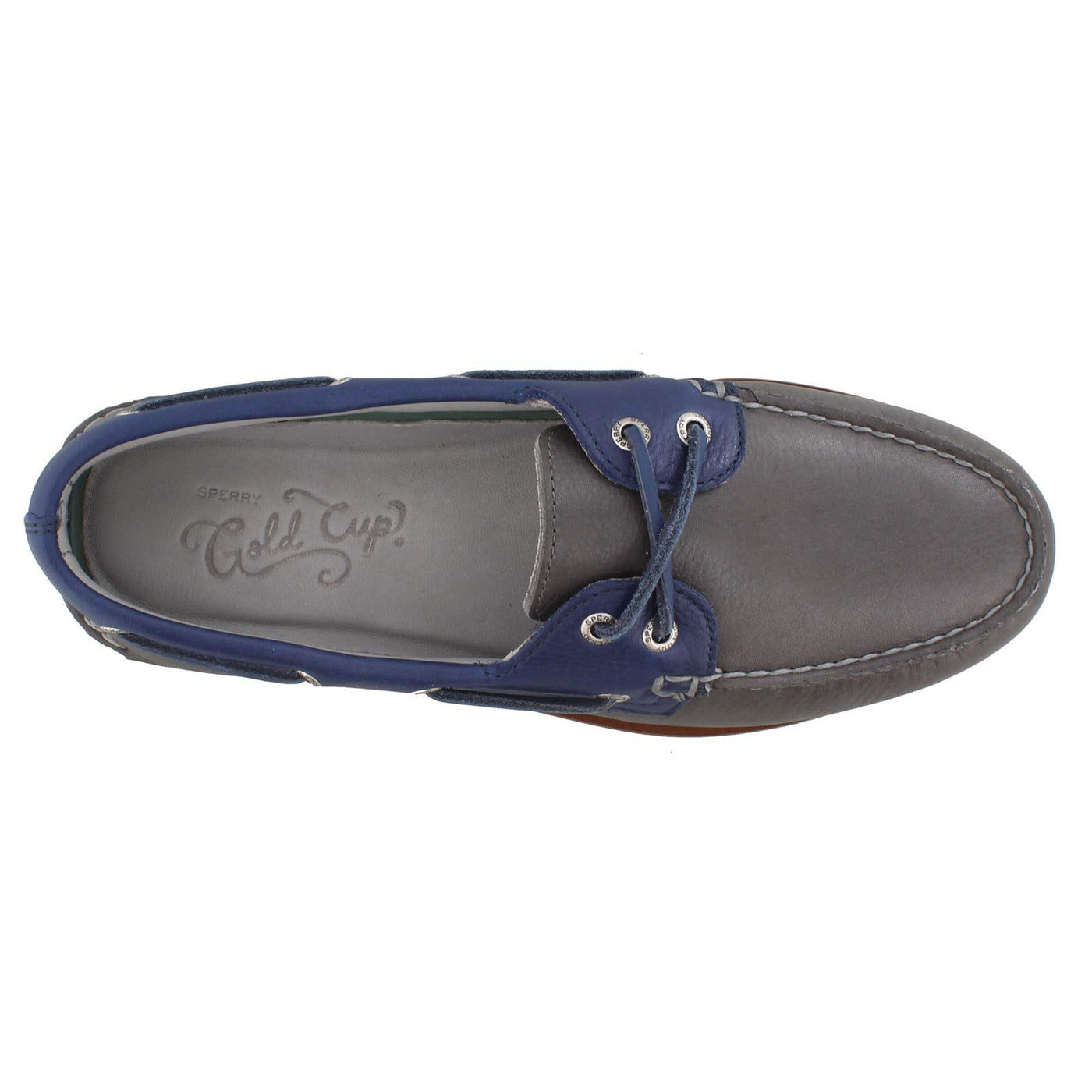 Sperry Men's, Gold Cup Authentic Original Boat Shoe Grey Navy 8 M