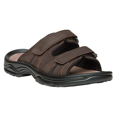 Propét Men's Vero Slide Sandal, Brown, 11 X-Wide