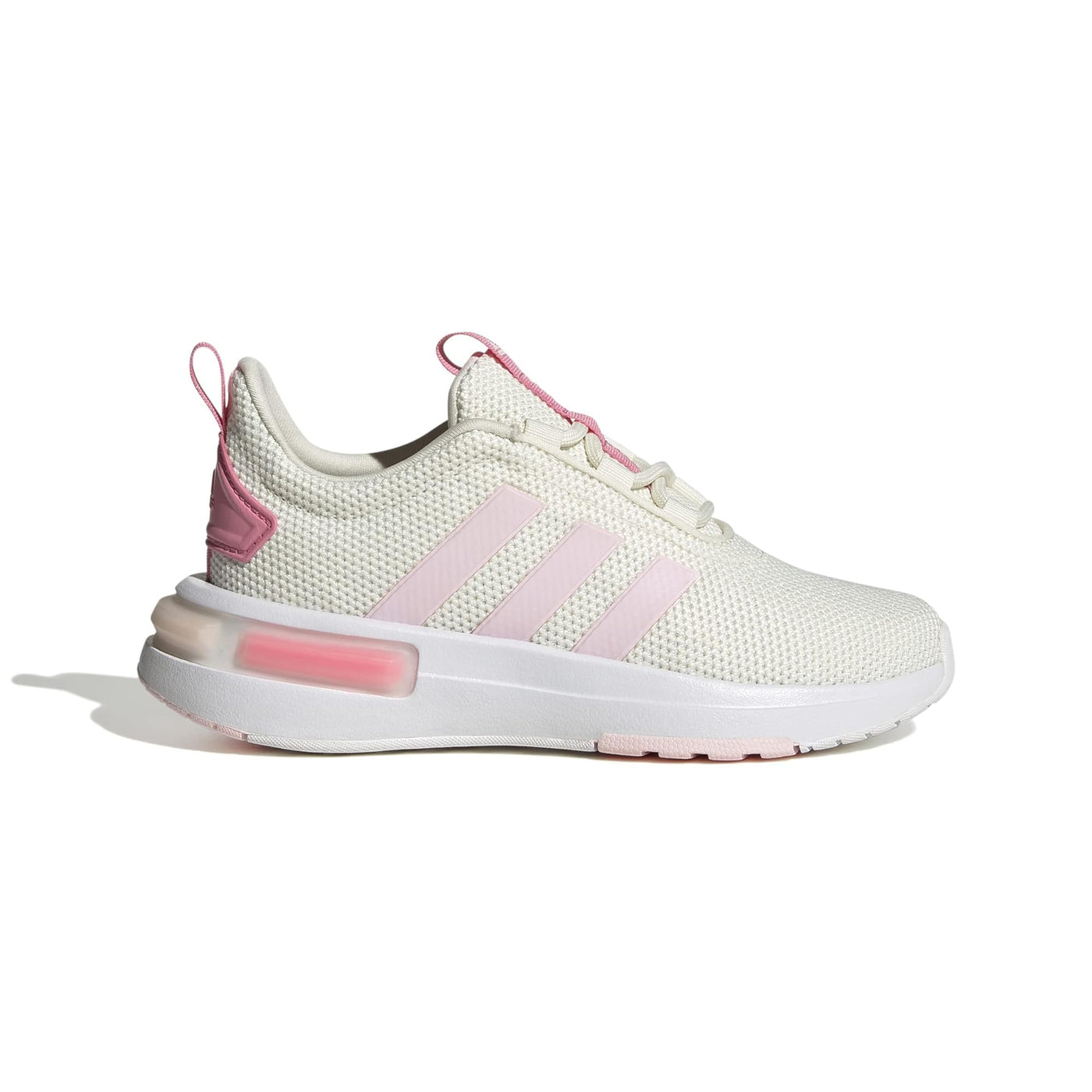 adidas Racer Tr23 Lace-Up Sneaker, Off White/Clear Pink/Pink, 2 US Unisex Little Kid