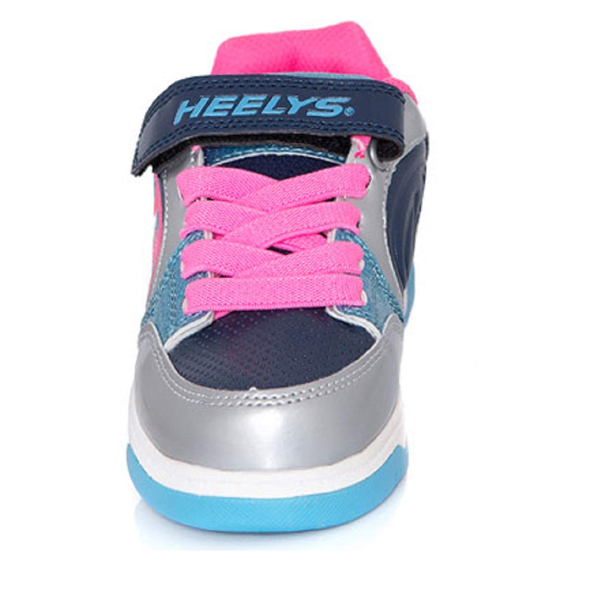 HEELYS Plus X2 (4 US Big Kid, Silver/Navy/Pink/Aqua)