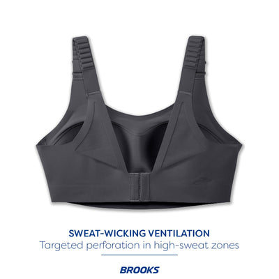 Brooks Women's Scoopback 2.0 Sports Bra for High Impact Running, Workouts & Sports with Maximum Support - Asphalt - 40DDE