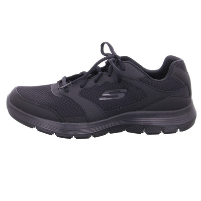 Skechers Men's Sneaker 7.5 Black Leather Mesh Pu Black Trim