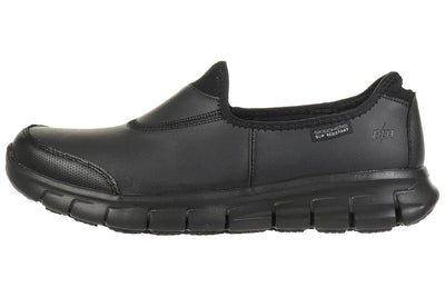 Skechers Women's Sure Track Slip Resistant Work Shoe 8 Black Leather