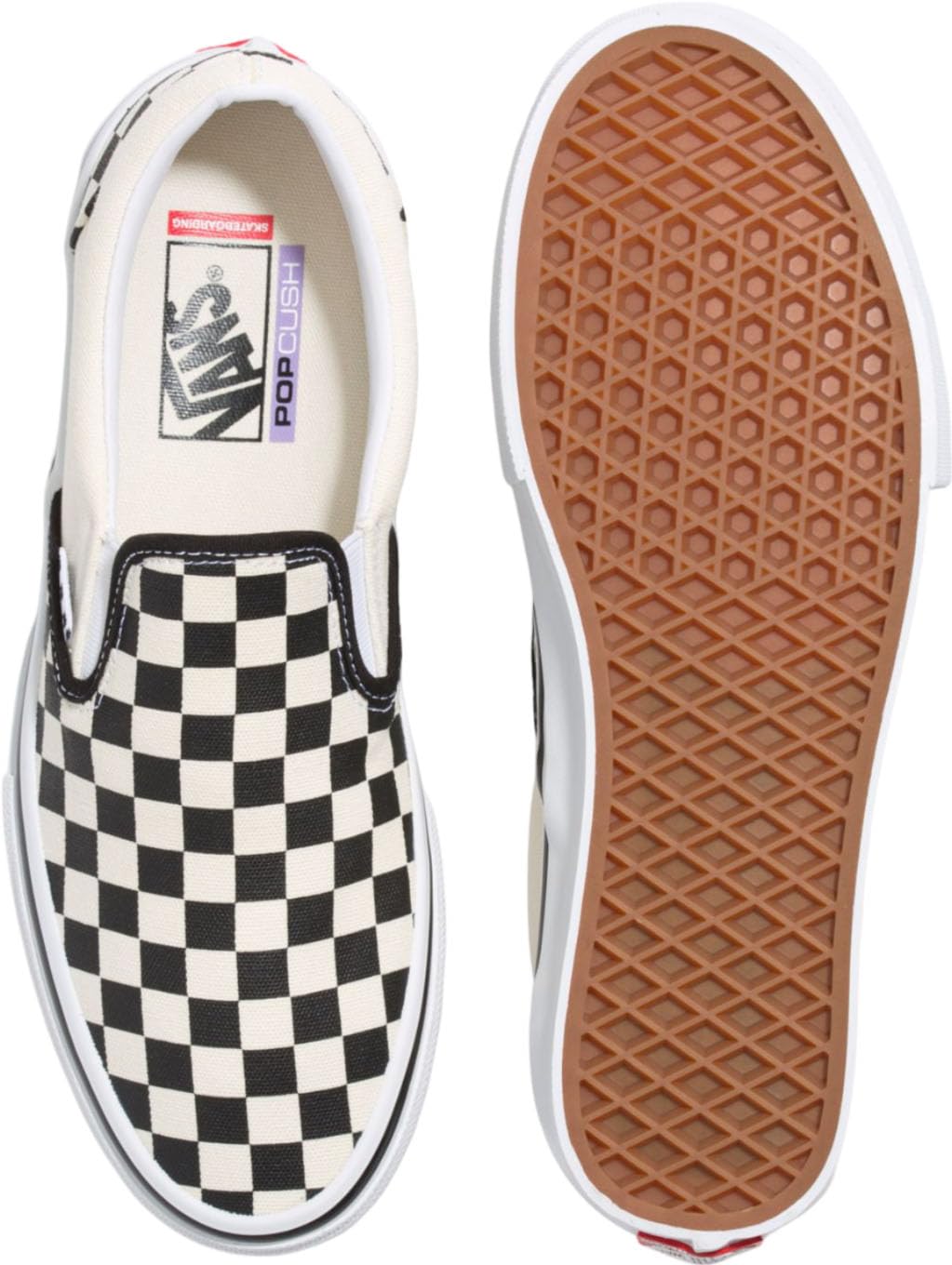 M Skate Slip-ON (AUH) (Checkerboard) Black/Off Size Men : 11