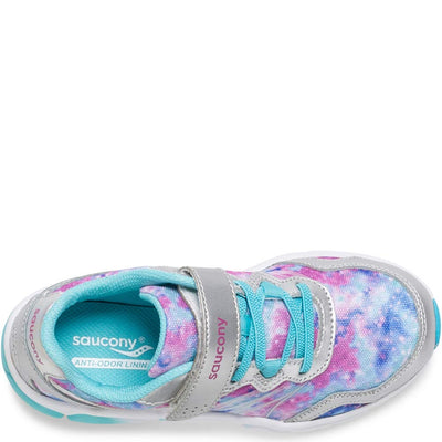 Saucony Kids' Flash A/C Sneaker, Silver/Multi, 5 EW US Little Kid