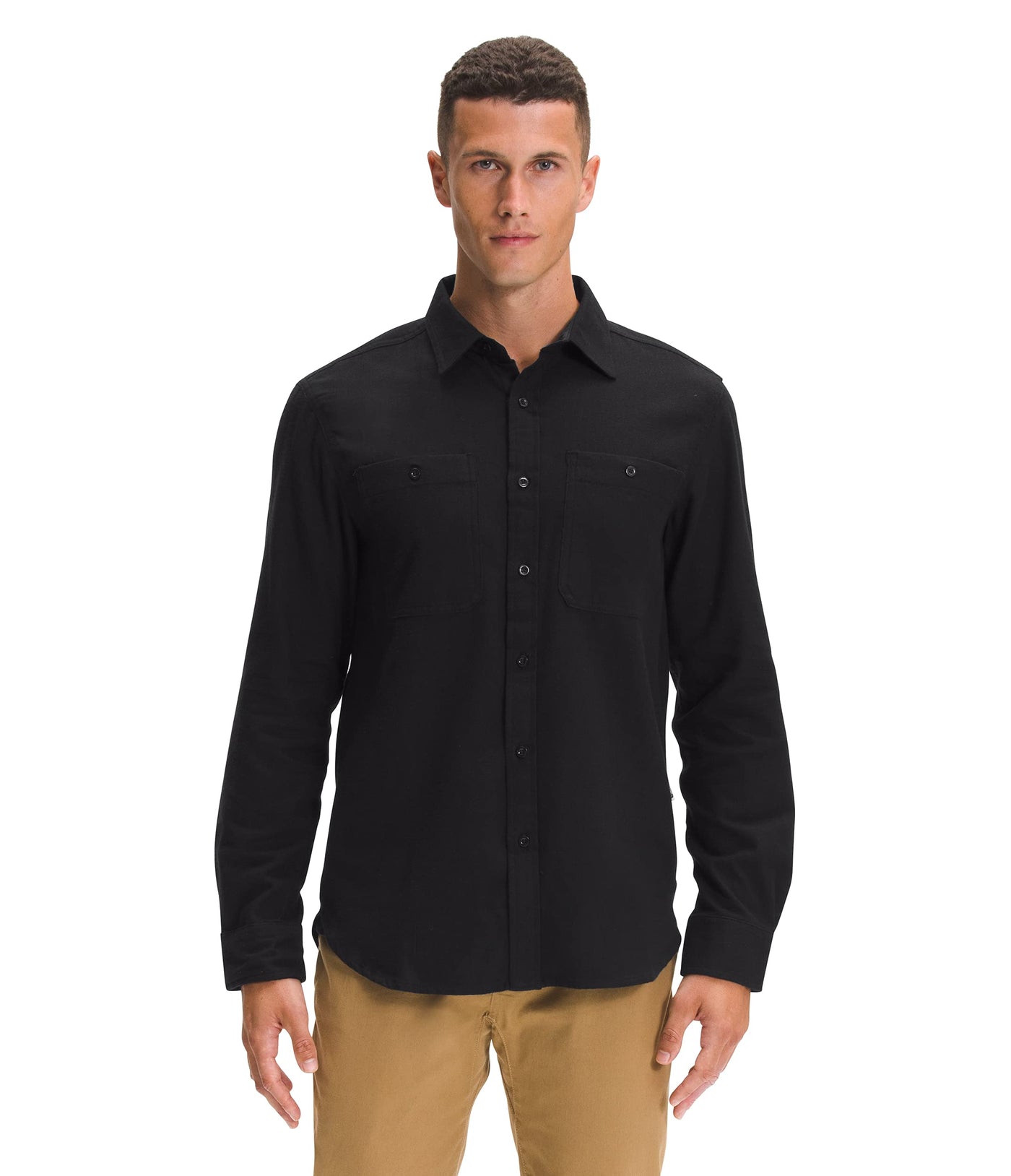 THE NORTH FACE Men's Arroyo Long Sleeve Flannel Button-Down Shirt, TNF Black, Small