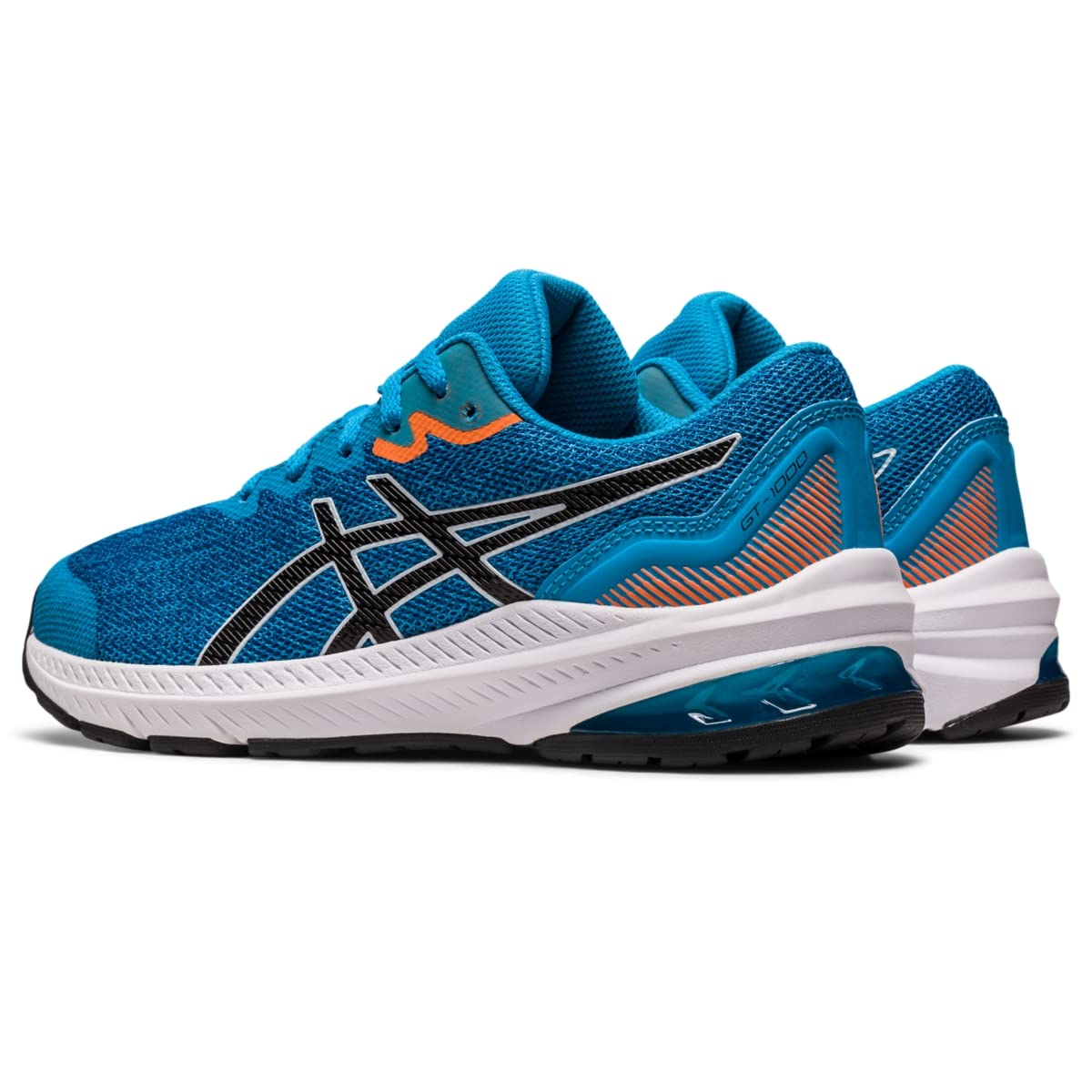 ASICS Kid's GT-1000 11 Grade School Running Shoes 5 Big Kid Blue-black-white