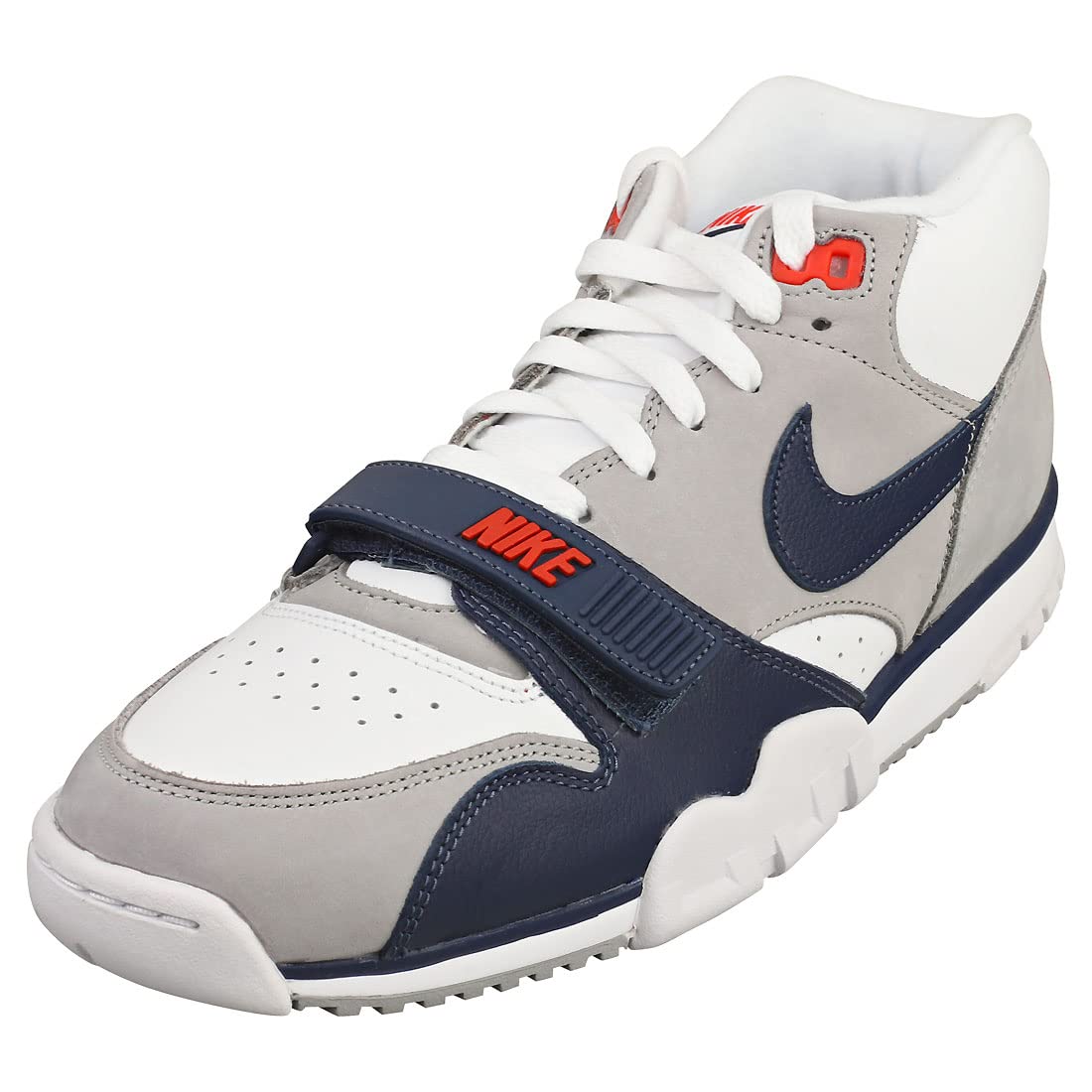 Nike Men's Air Trainer 1 Basketball Shoes, White/Midnight Navy/Medium Gre, 10