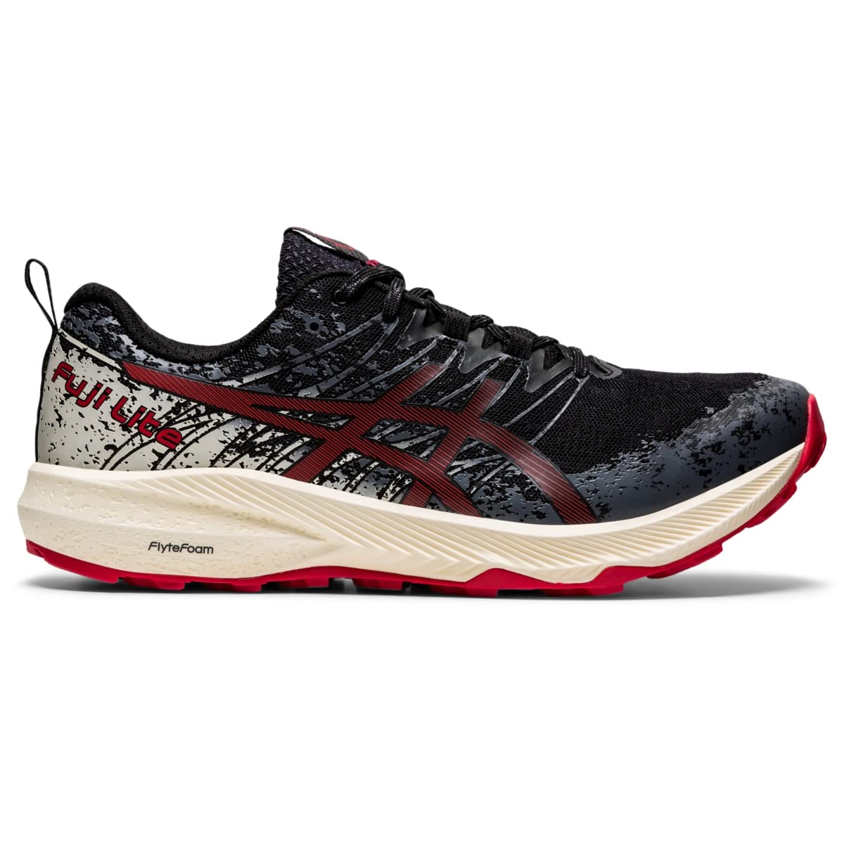 ASICS Men's Fuji Lite 2 Running Shoes, 10.5, Black/Electric RED