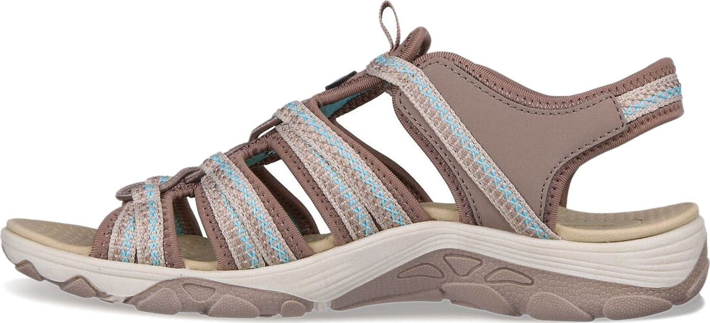 Skechers Women's Arch FIT Reggae-GROUNDBREAKIN Fisherman Sandal, Dark Taupe, 7