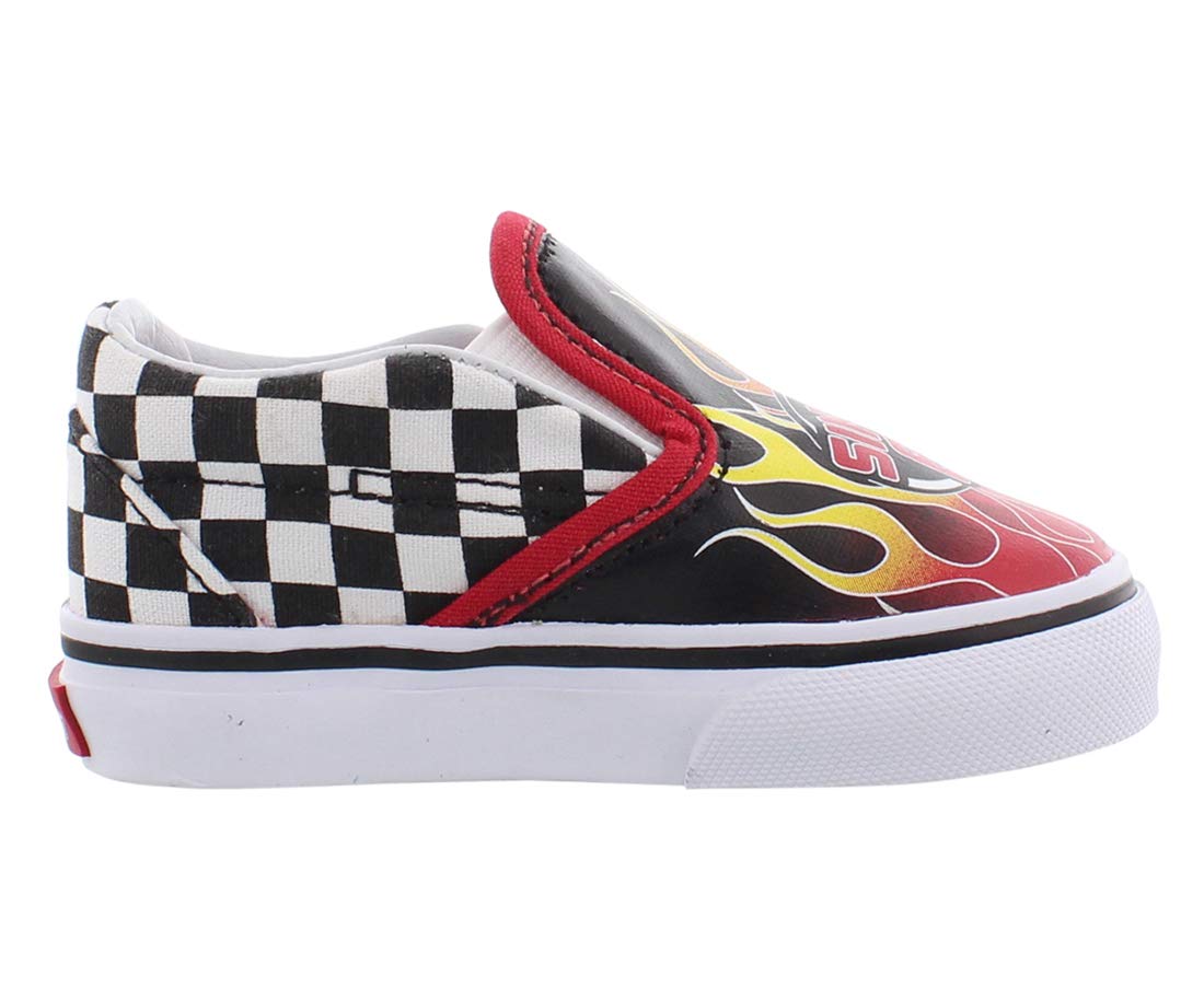 Vans Toddler T Classic Slip ON Race Flame Black Racing RED WH Size 6