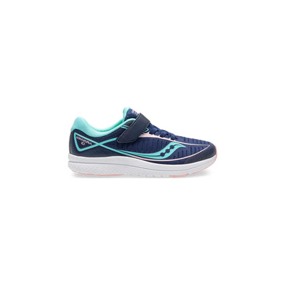 Saucony Unisex-Child Kinvara 10 A/C Sneaker, Navy/Turquoise, 135 Wide US Little Kid