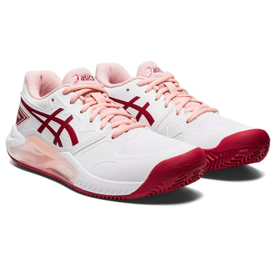 ASICS Women's Gel-Challenger 13 Clay Tennis Shoes, 9.5, White/Cranberry