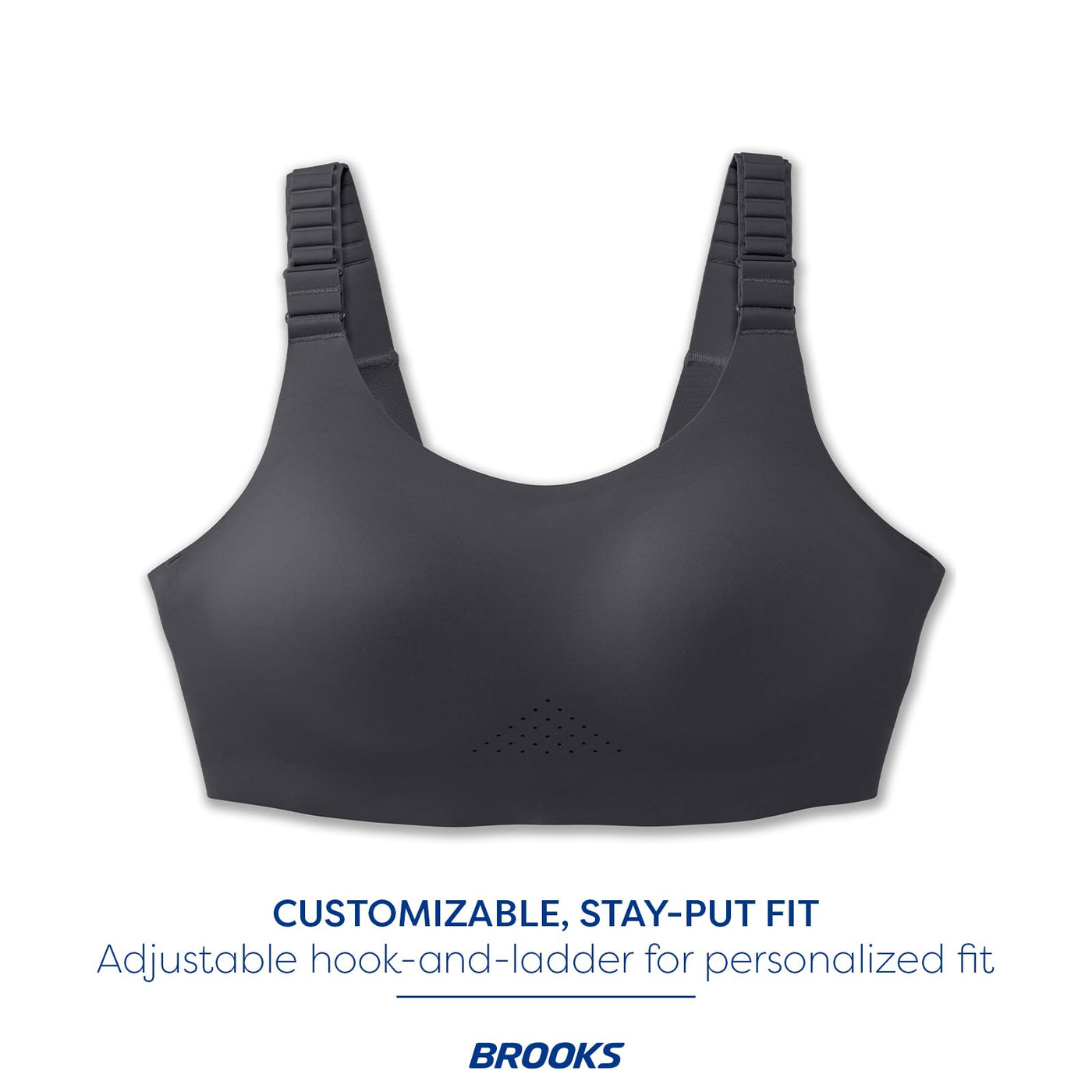 Brooks Women's Scoopback 2.0 Sports Bra for High Impact Running, Workouts & Sports with Maximum Support - Asphalt - 40DDE