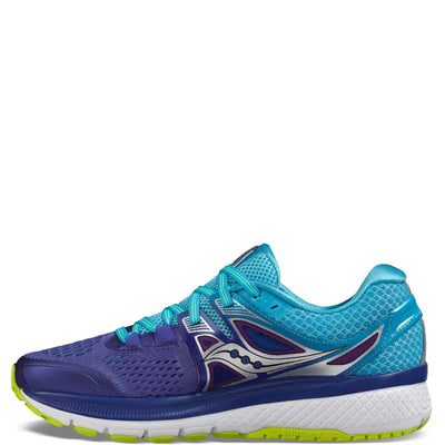 Saucony Women's Triumph iso 3 Running Shoe, Purple/Blue/Citron, 6 W US