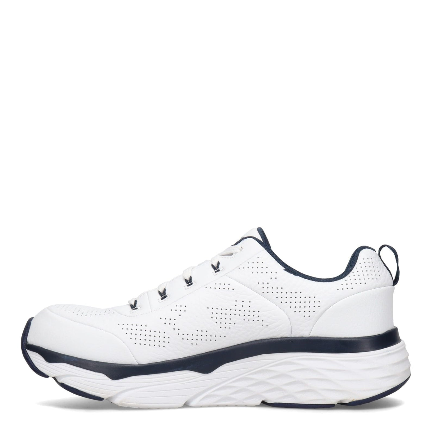 Skechers Men's Max Cushioning Elite Lucid-Athletic Leather Cross-Training Tennis Shoe Sneaker, White/Navy, 8.5