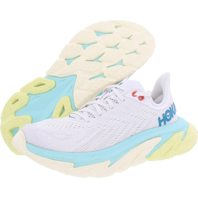 HOKA ONE ONE Women's Clifton Edge Road Running Shoe 8.5 Blanc De Blanc/Blue Tint