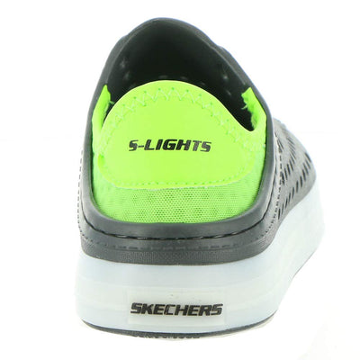 Skechers Boys' Foamies Guzman Flash Lighted 402020l Little Kid Big Kid 5 Big Kid Charcoal-lime