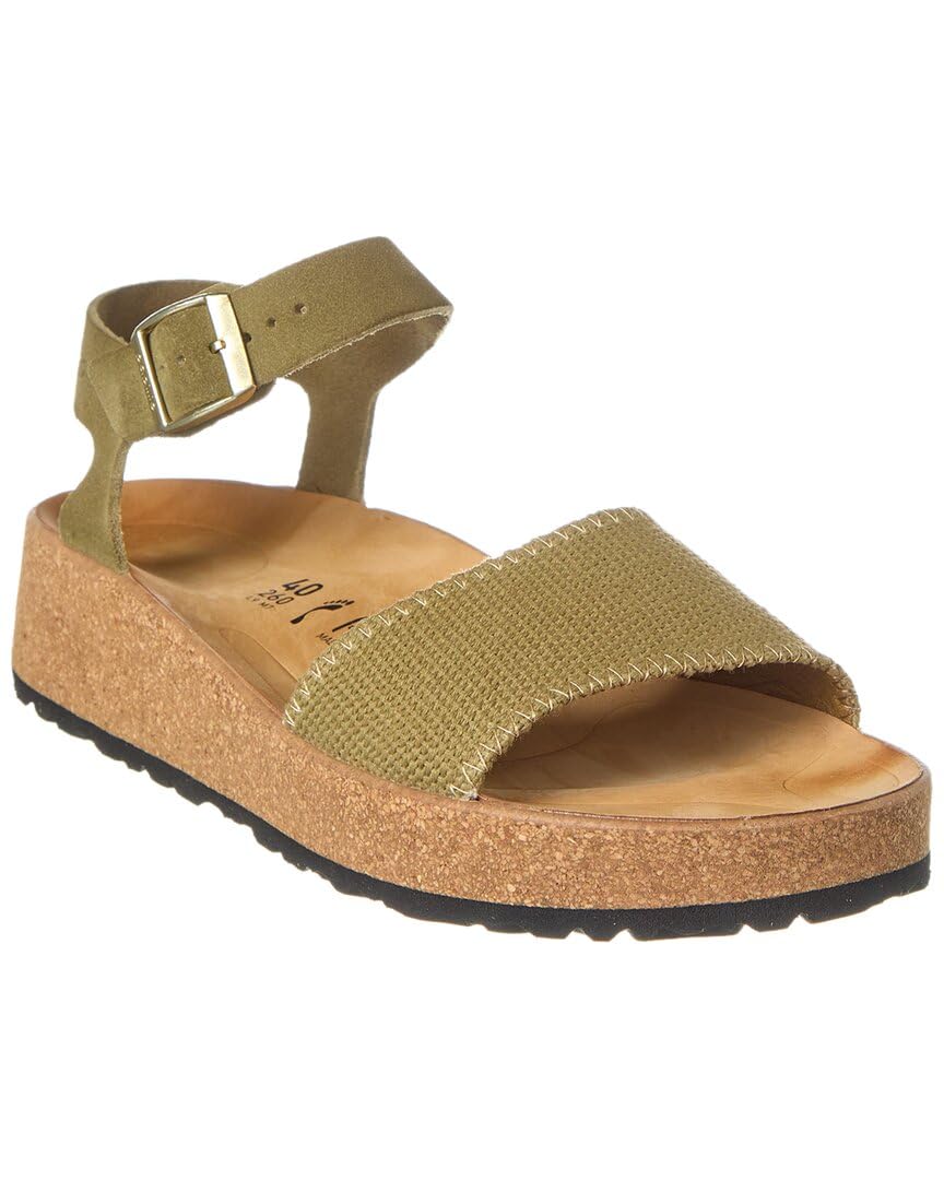 Birkenstock Glenda by Papillio Faded Khaki Suede/Canvas EU 39 (US Women's 8-8.5) Narrow