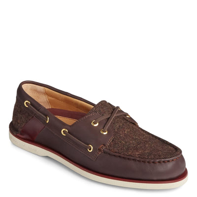 Sperry Men's Gold Cup Authentic Original Cross Lace Boat Shoe, Brown Tweed, 9.5