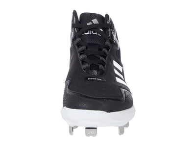 adidas Men's Icon 7 Mid Cleats 9 Black/White/Silver Metallic