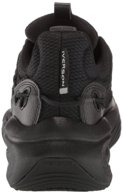 Reebok Unisex-Adult Solution Mid Basketball Shoe 12 Women/10.5 Men Black/Silver Metallic