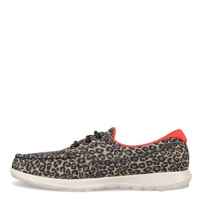 Skechers Go Walk Lite Leopard Print Boat Shoe Leopard 7.5 M