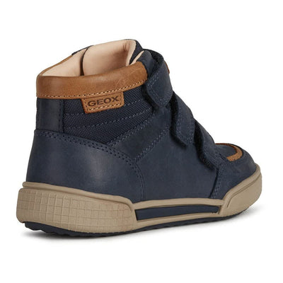 Geox Boy's Poseido 13 (Toddler/Little Kid/Big Kid) Navy/Cognac 34 (US 3 Little Kid) M