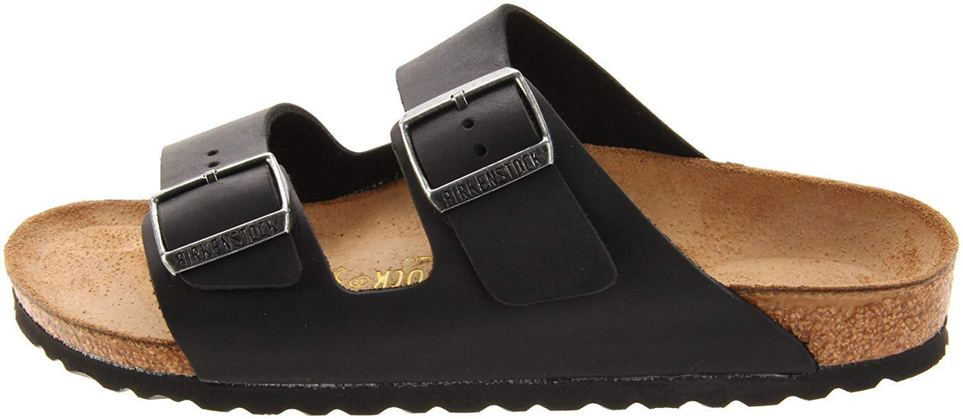 Birkenstock Unisex Arizona Sandal,Black Oiled Leather,46 N EU