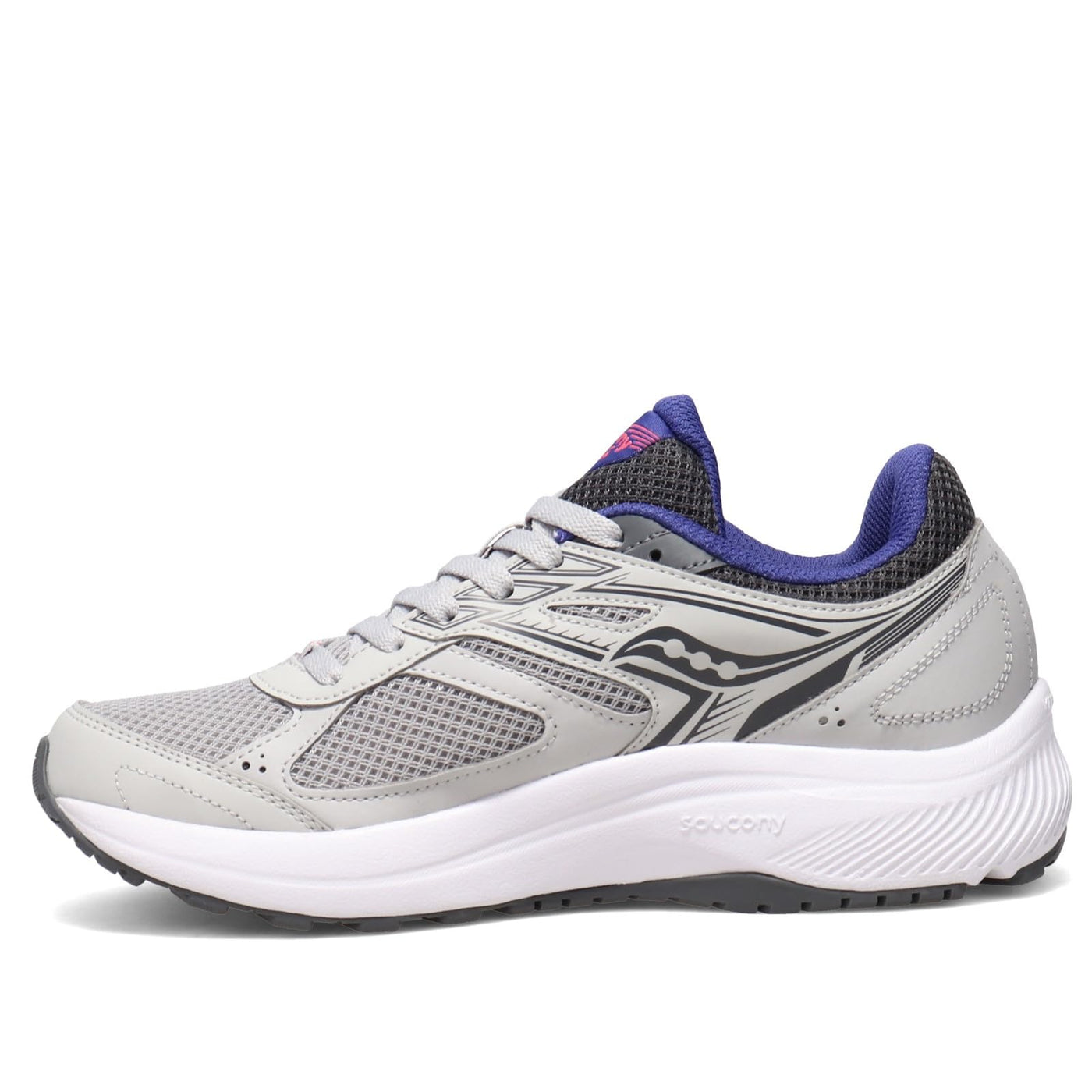 Saucony Women's Cohesion 14 Running Shoe, Grey/Purple, 8