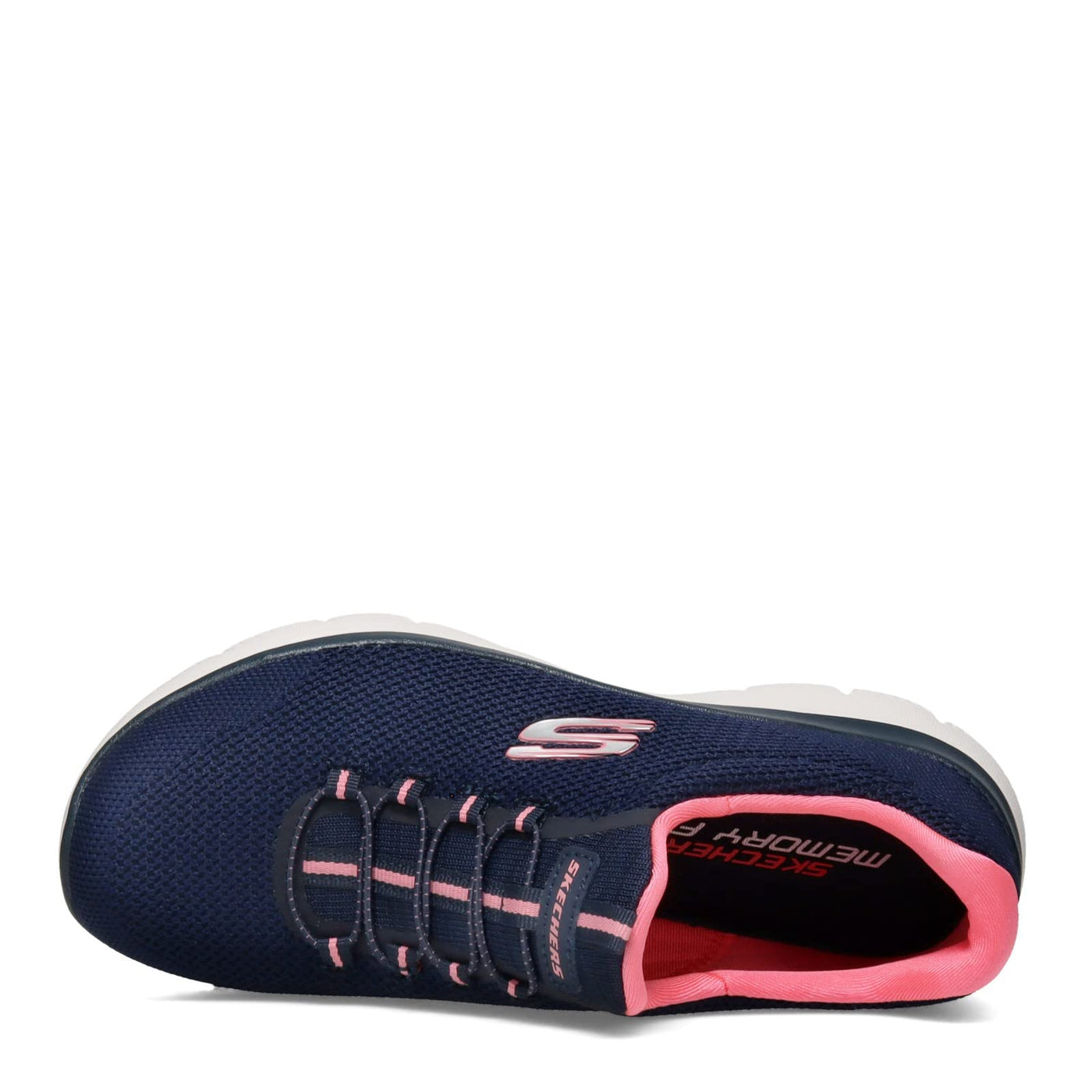 Skechers Women's Summits Cool Classic Sneaker 5.5 Wide Navy/Pink