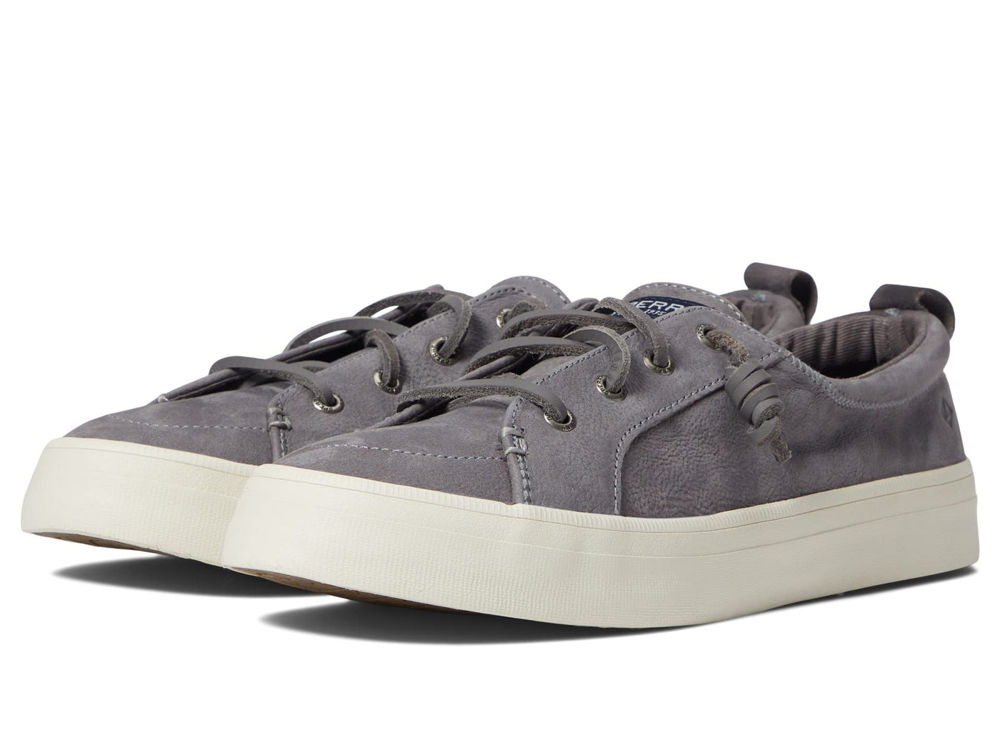 Sperry Crest Vibe Tumbled Leather Dark Grey 8 M (B)