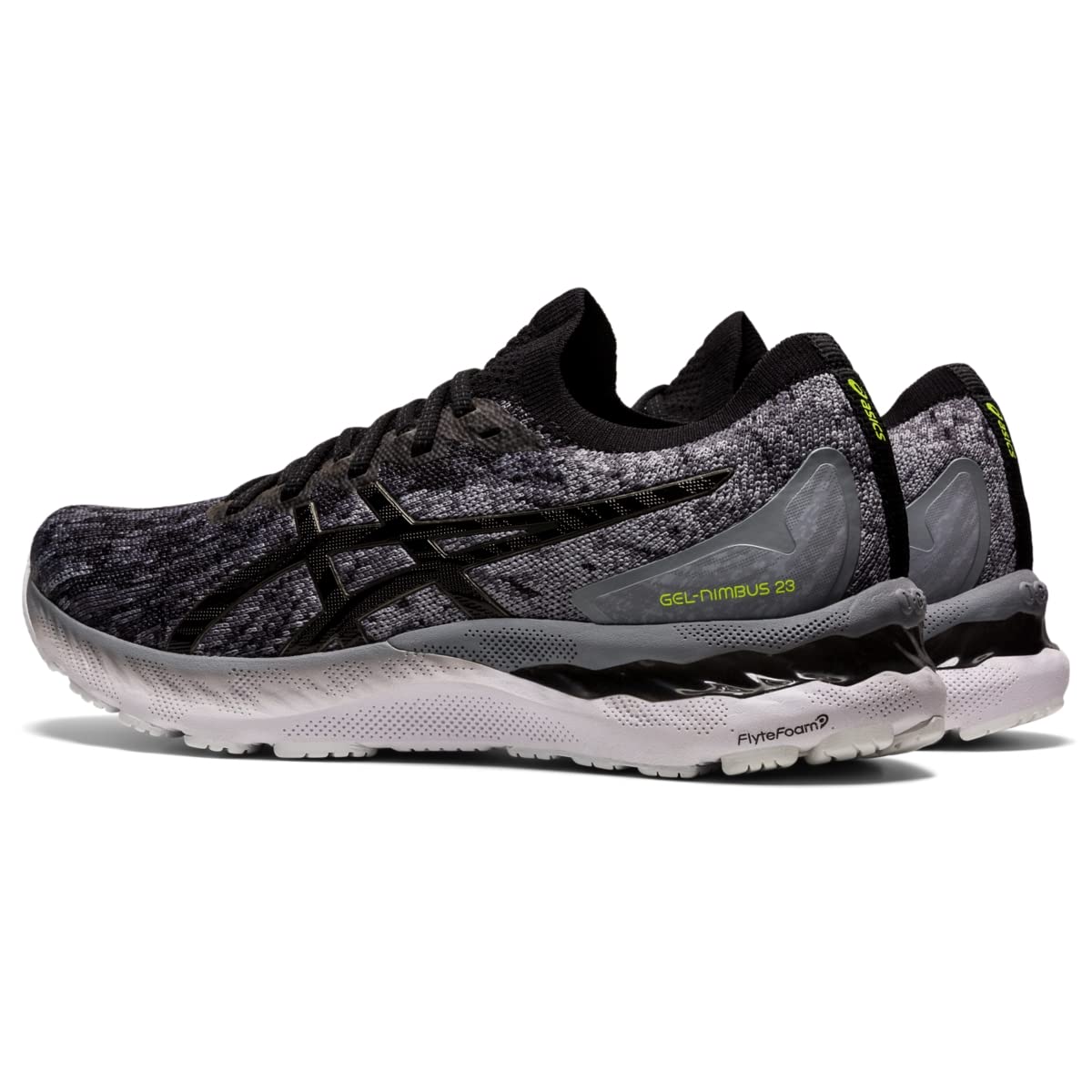 ASICS Men's Gel-Nimbus 23 Knit Running Shoes, 7, Sheet Rock/Black/Knit