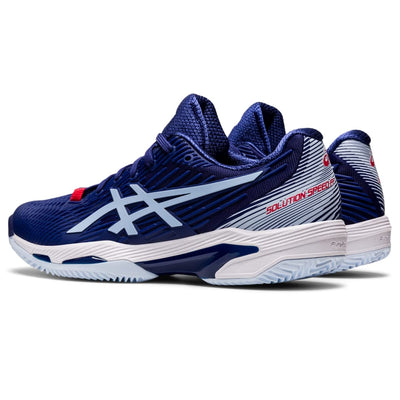 ASICS Solution Speed FF 2 Clay Tennis Shoes for Women - PU-Applied Upper - Supreme Bounce Dive Blue/Soft Sky 7.5 B - Medium